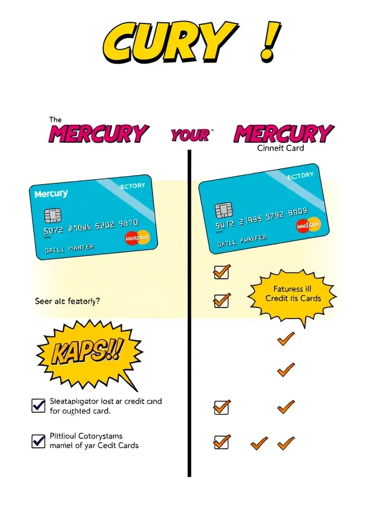 A comparison table visually representing the key features of the Mercury card against other similar credit cards in the market.
