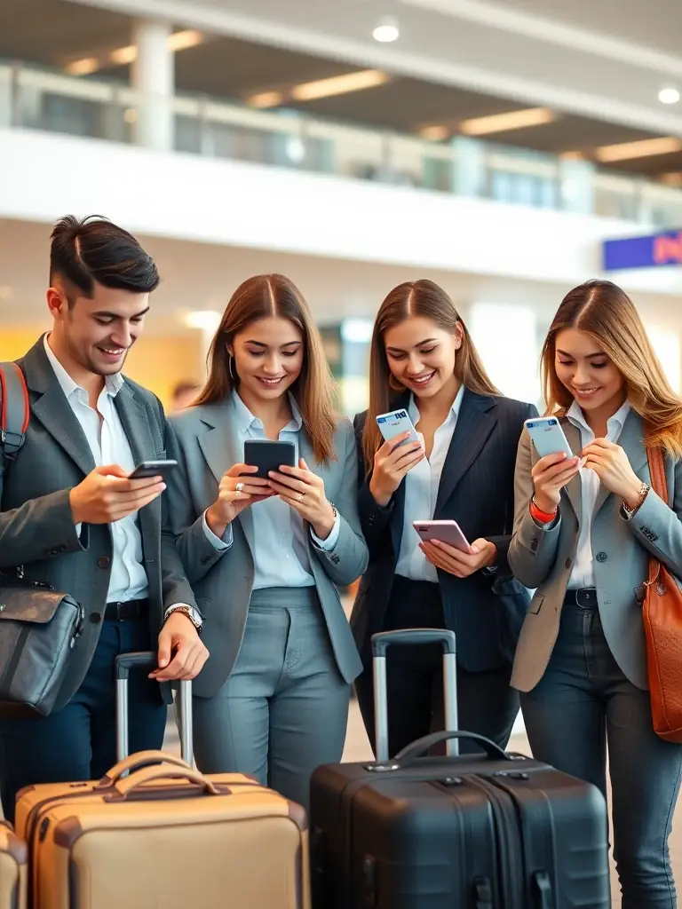 A professional team using Ramp cards for travel expenses, showcasing real-time expense tracking and automated reporting.